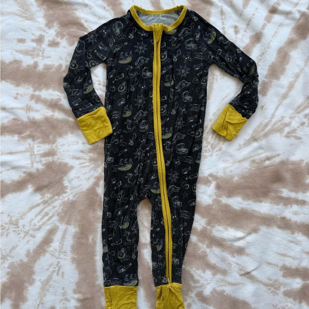 Little Crowns and Capes Bamboo Pirate Zip Romper